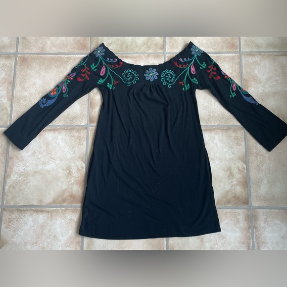 Johnny Was JWLA Women's Floral Embroidered Neckline Off Shoulder Dress XS - Picture 6 of 8